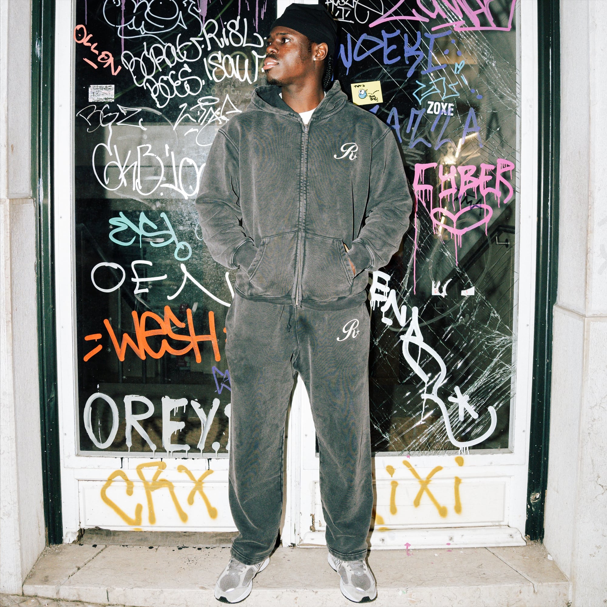 Make Your Own Rules Zip-Up Hoodie Faded Black