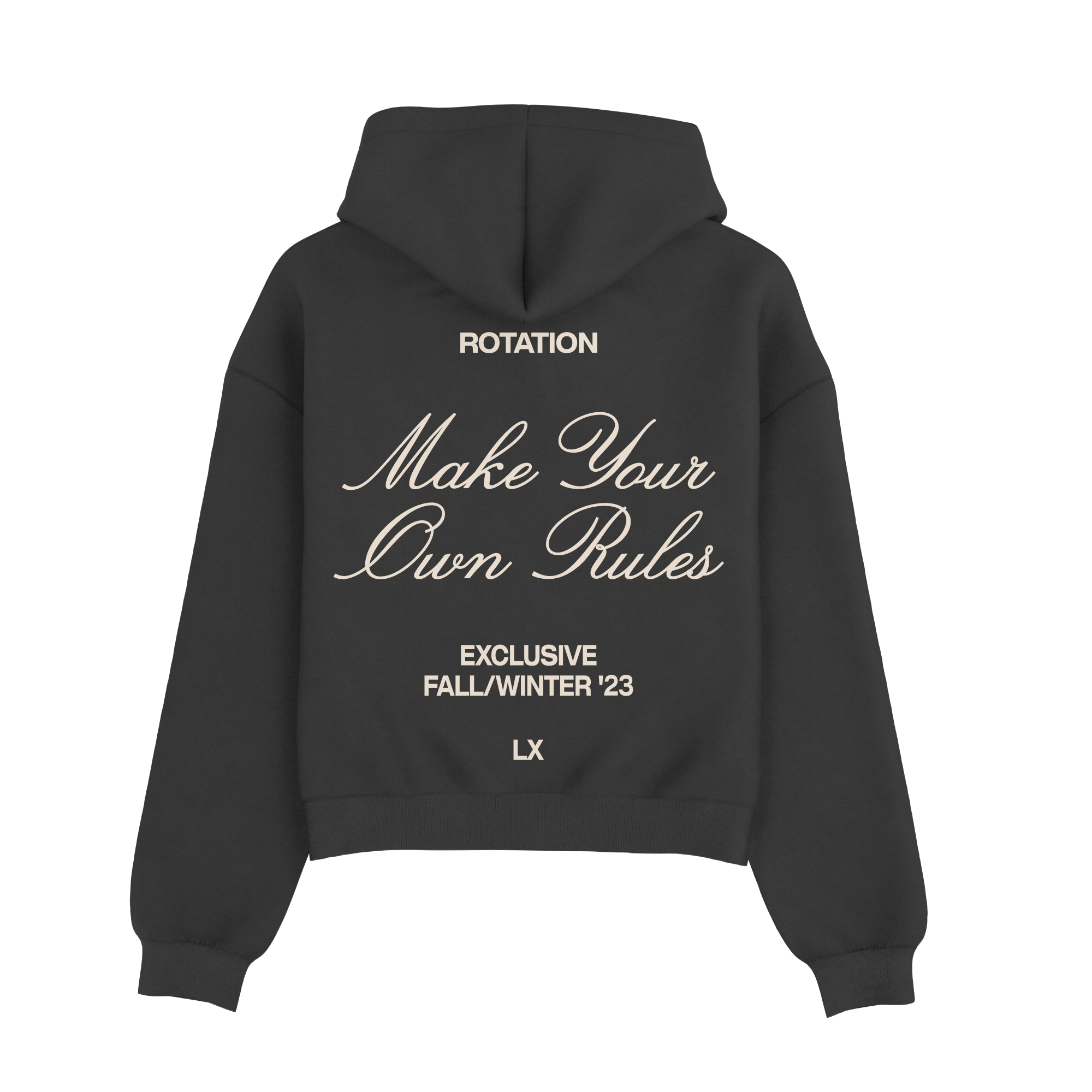 Make Your Own Rules Zip-Up Hoodie Faded Black