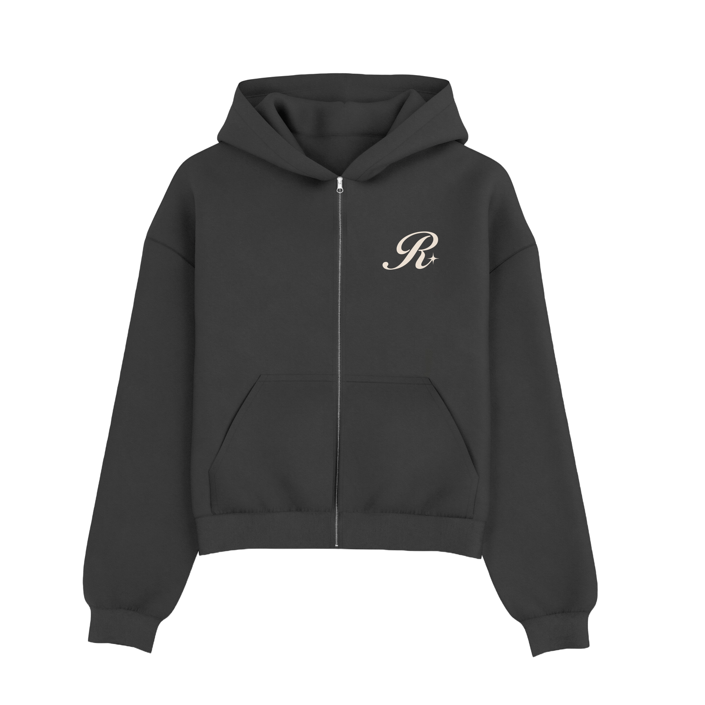 Make Your Own Rules Zip-Up Hoodie Faded Black