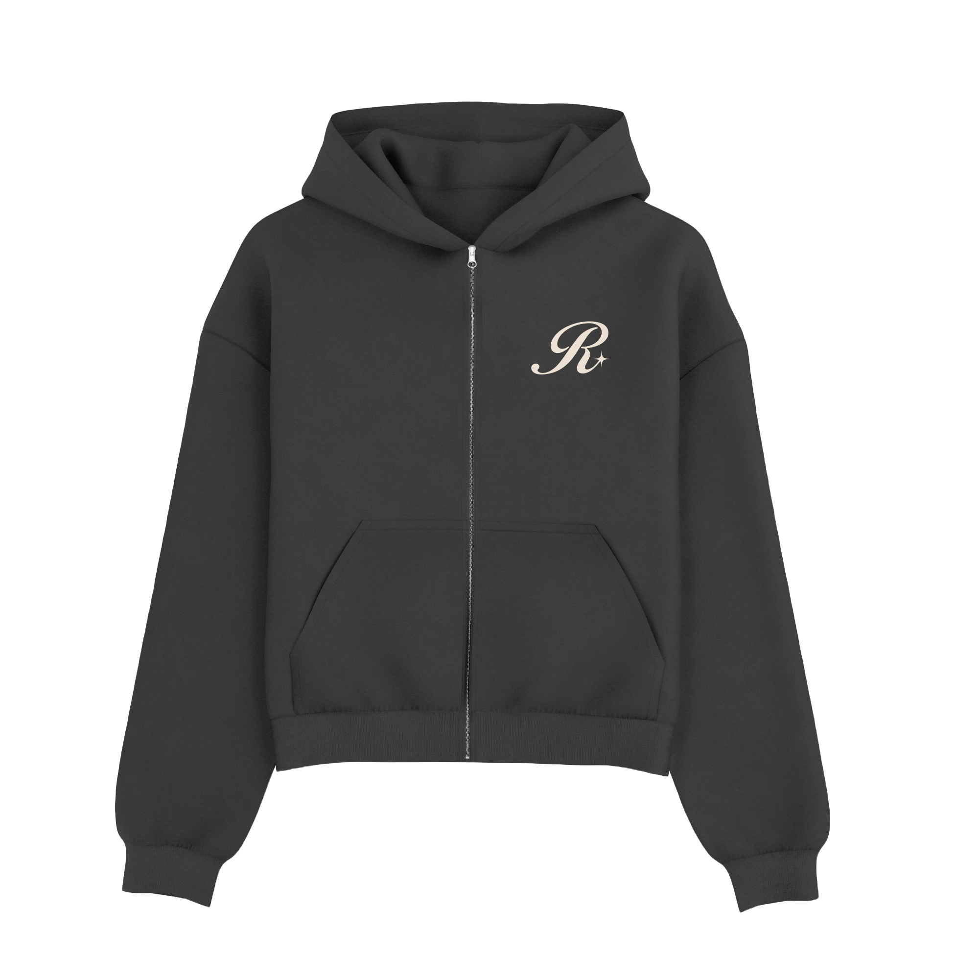Make Your Own Rules Zip-Up Hoodie Faded Black