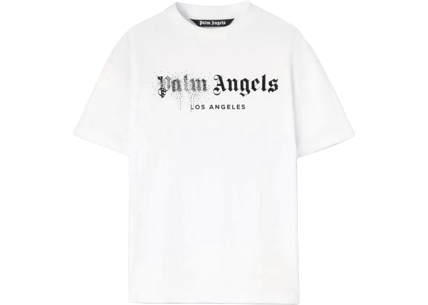 Palm Angels Rhinestone Sprayed Logo T-Shirt White