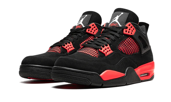 Red jordan cheap 4 retro